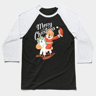 SANTA RIDING UNICORN Baseball T-Shirt